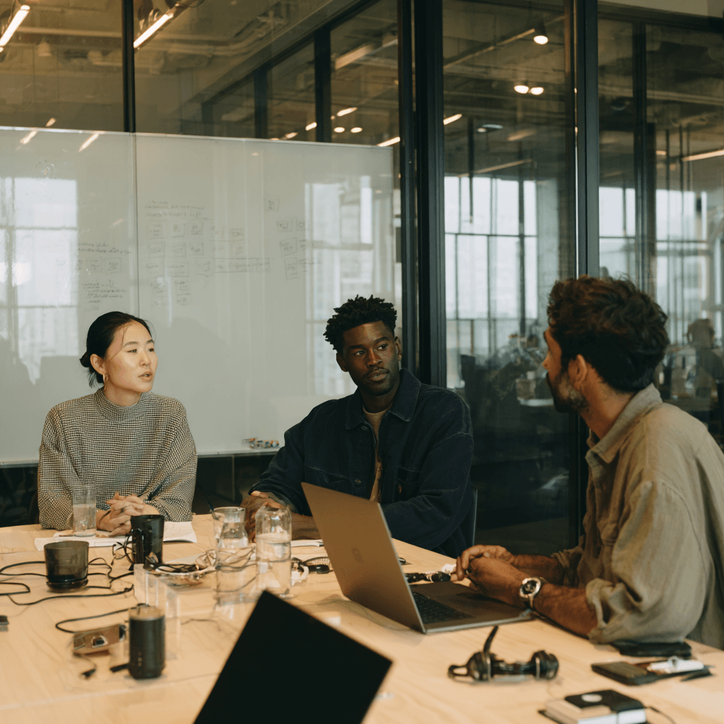 Team meeting in modern office