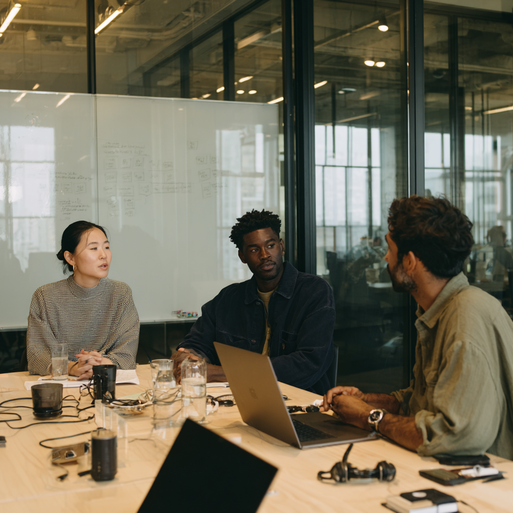 Team meeting in modern office